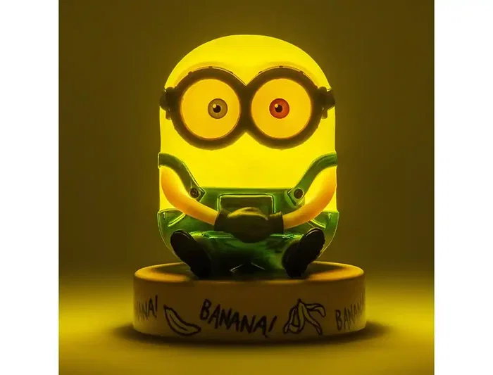 Wondee Lampara Minions Bob Icon Light - Figura Luminosa Oficial de Minions con Gafas y Mono Azul, Luz Ambiental para Dormitorio, Escritorio o Gaming