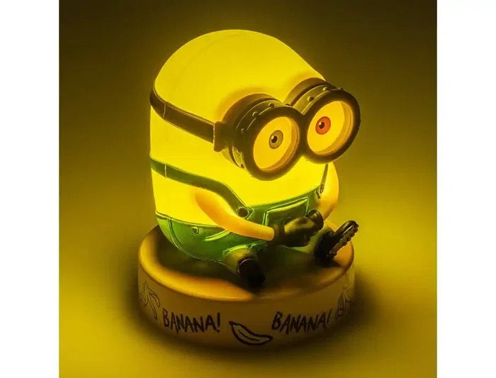 Wondee Lampara Minions Bob Icon Light - Figura Luminosa Oficial de Minions con Gafas y Mono Azul, Luz Ambiental para Dormitorio, Escritorio o Gaming