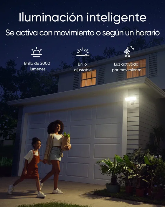 EUFY Floodlight Camera E340 con cámara doble, giro de 360° e iluminación de 2000 lúmenes
