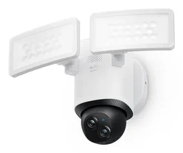 Eufy Cámara de Seguridad Floodlight E340, Cableada, 360° Giro/Inclinación, 2K, 2000 Lúmenes, Doble Cámara, Wi-Fi Dual, Compatible HomeBase 3, Sin Cuota, Almacenamiento Local