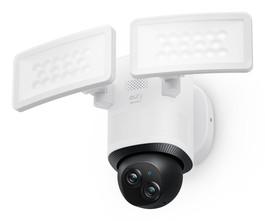 Eufy Cámara de Seguridad Floodlight E340, Cableada, 360° Giro/Inclinación, 2K, 2000 Lúmenes, Doble Cámara, Wi-Fi Dual, Compatible HomeBase 3, Sin Cuota, Almacenamiento Local