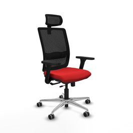 PIQUERAS Y CRESPO Silla de oficina Haches con mecanismo Sincro/Traslack, Rojo y Negro