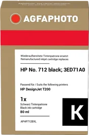 Agfa Photo Cartucho de tinta negro APHP712BXL compatible con HP 712