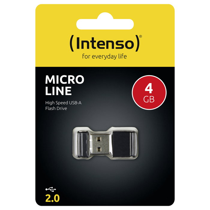 Intenso Micro Line 4 GB USB 2.0 Negro/Plata
