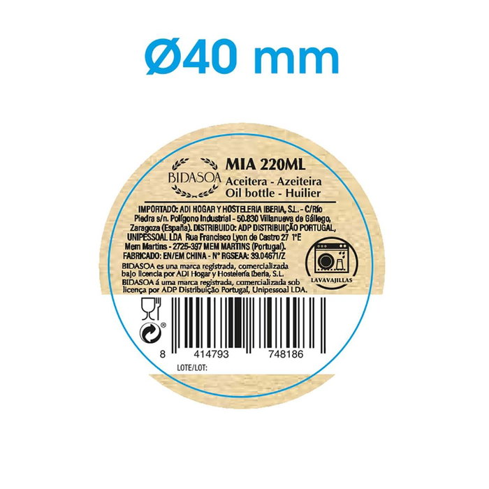 Aceitera Spray Vidrio Mia Bidasoa 240 mL Aceitera Spray Vidrio Mia Bidasoa 240 mL