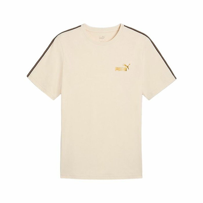 Camiseta de Manga Corta Hombre Puma Ess Tape Minimal Gold Beige Camiseta de Manga Corta Hombre Puma Ess Tape Minimal Gold Beige