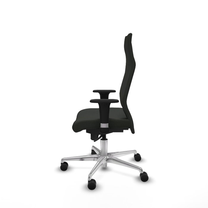 PIQUERAS Y CRESPO Sillón Albacete con Mecanismo Sincro, Tela Negra y Base de Aluminio PIQUERAS Y CRESPO Sillón Albacete con Mecanismo Sincro, Tela Negra y Base de Aluminio