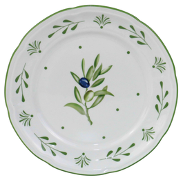 DKD Home Decor Juego de 6 Platos de Porcelana Olivo 25 Verde 20x20 cm