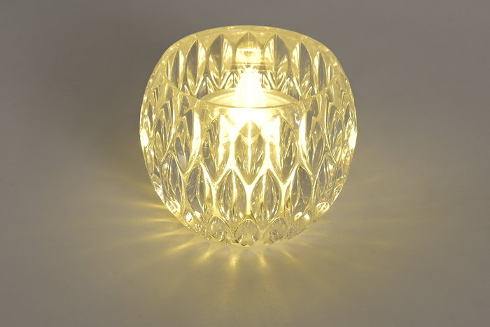 DKD Home Decor Decoración Luminosa Transparente 6x6x5 cm, 12 Unidades, LED, Incluye 3 Baterías