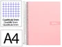 Liderpapel Cuaderno Espiral A4 Micro Crafty Tapa Forrada 120 Hojas 90gr Cuadro 5mm 4 Colores Rosa