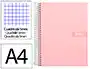 Liderpapel Cuaderno Espiral A4 Micro Crafty Tapa Forrada 120 Hojas 90gr Cuadro 5mm 4 Colores Rosa