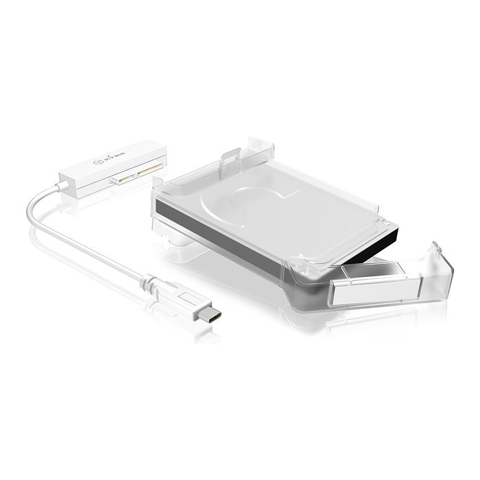 ICY BOX IB-AC703-C Carcasa Disco Duro/SSD 2.5" SATA III USB Tipo C Translucido Blanco