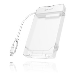 ICY BOX IB-AC703-C Carcasa Disco Duro/SSD 2.5" SATA III USB Tipo C Translucido Blanco