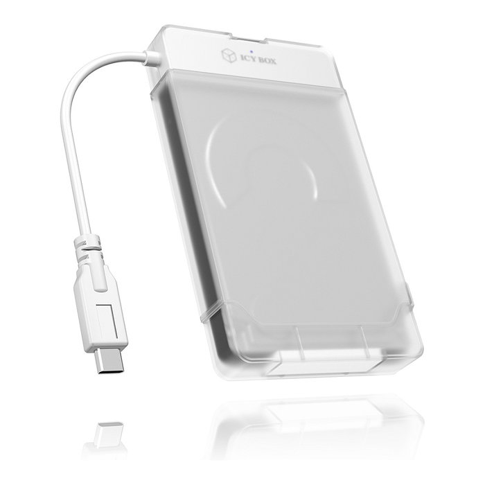 ICY BOX IB-AC703-C Carcasa Disco Duro/SSD 2.5" SATA III USB Tipo C Translucido Blanco
