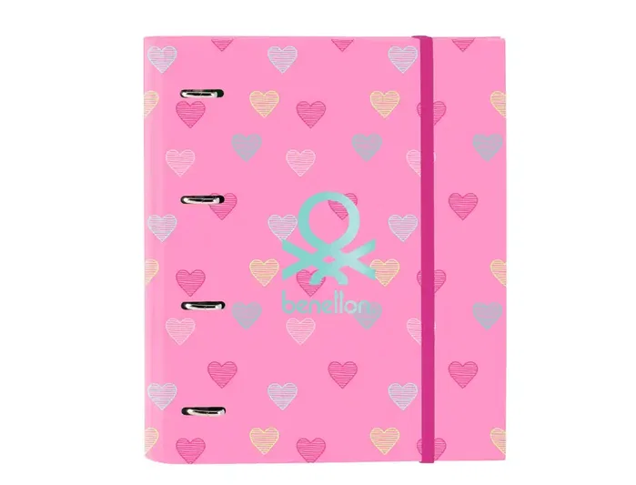 Safta Carpeta con recambio DIN A4 Benetton Heart con goma y separadores Safta Carpeta con recambio DIN A4 Benetton Heart con goma y separadores