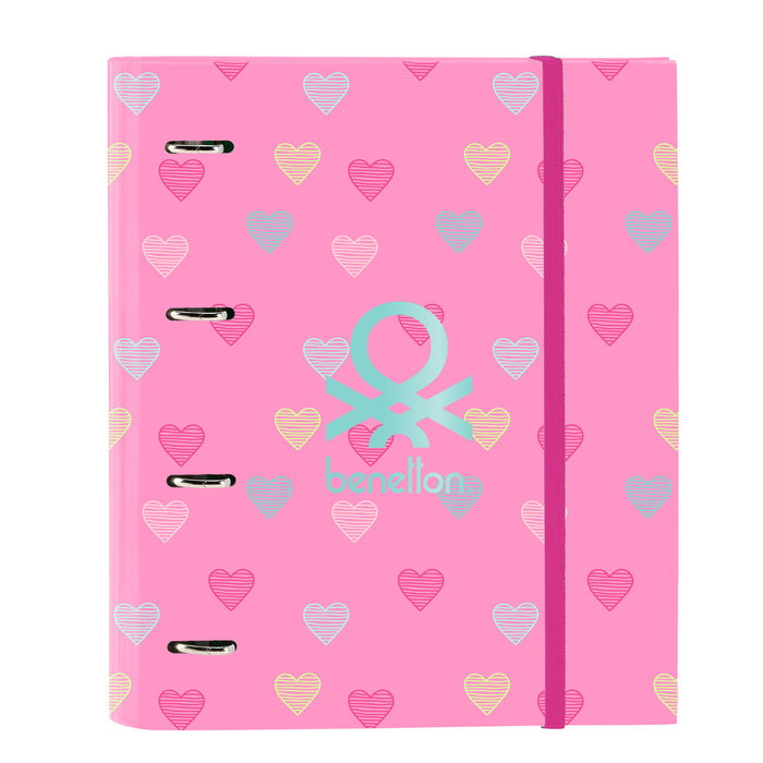 Safta Carpeta con recambio DIN A4 Benetton Heart con goma y separadores Safta Carpeta con recambio DIN A4 Benetton Heart con goma y separadores