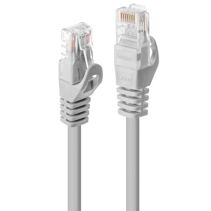 Lindy 48160 Cable de Red 0,3 m Cat6 U/UTP Gris, RJ-45 Macho a RJ-45 Macho, 10/100/1000Base-T