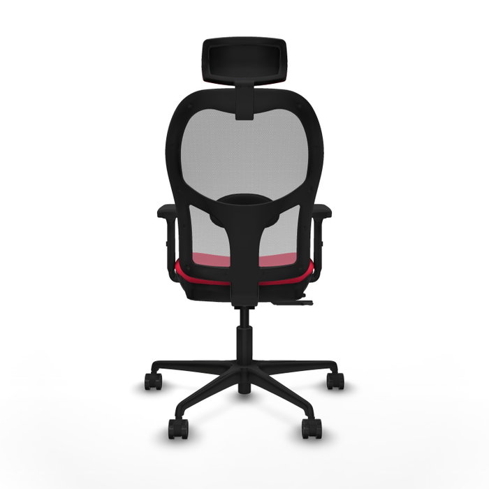 PIQUERAS Y CRESPO Silla de oficina Jorquera con mecanismo Sincro/Traslack, Rojo y Gris