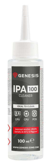 Genesis - Alcohol Isopropílico IPA 100, Limpiador para Extracción de Difusor Térmico, 100 ml
