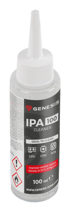 Genesis - Alcohol Isopropílico IPA 100, Limpiador para Extracción de Difusor Térmico, 100 ml