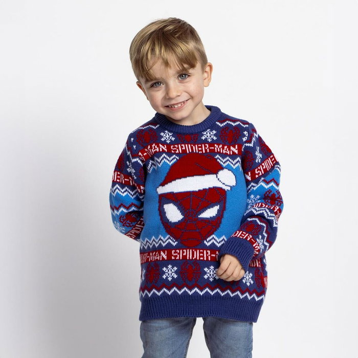 Cerdá Jersey Punto Navideño Spiderman 3 Años Blue