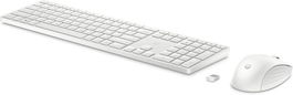 HP Teclado y Ratón Inalámbricos 650 Blanco Ergonómico Resistente a Salpicaduras