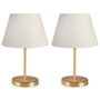 Opviq Juego de Lámparas de Mesa 2333, Pantallas PVC Crema, Diámetro 22cm, Altura 37cm, Elegantes y Modernas para Hogar