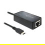 DeLOCK Adaptador USB-C a Ethernet Gigabit LAN 62642, 1000 Mbit/s, 10/100/1000BaseT, Negro, ASIX, USB 3.2 Gen 2, con Indicadores LED