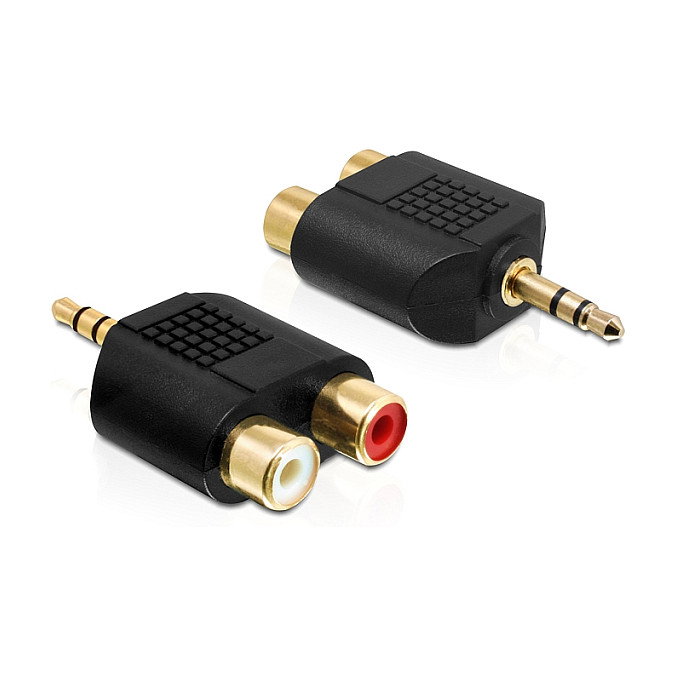DeLOCK 65365 Adaptador de audio Jack 3,5 mm a 2x RCA Negro