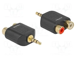 DeLOCK 65365 Adaptador de audio Jack 3,5 mm a 2x RCA Negro