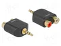 DeLOCK 65365 Adaptador de audio Jack 3,5 mm a 2x RCA Negro