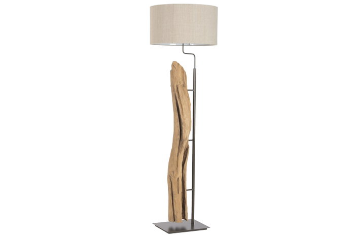 DKD Home Decor Lámpara de pie de Teca y Hierro 55x55x185 cm DKD Home Decor Lámpara de pie de Teca y Hierro 55x55x185 cm