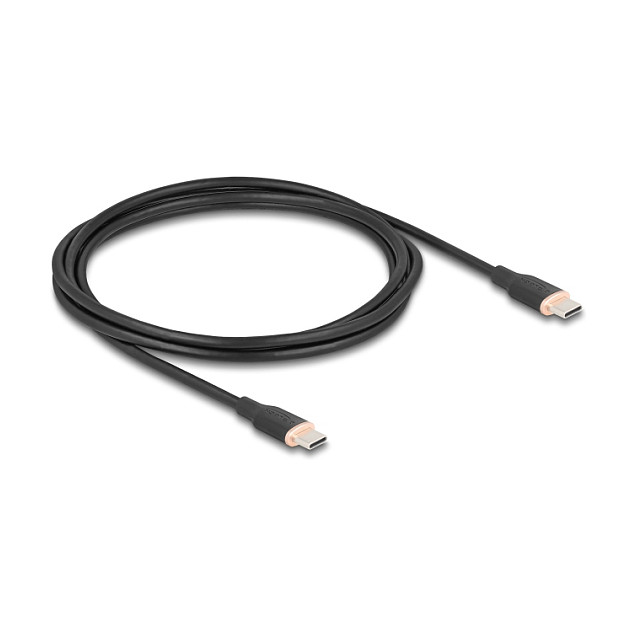 DeLOCK Cable USB 2.0 USB Type-C a USB Type-C, 60 W, 2,5 m, Negro, Silicona DeLOCK Cable USB 2.0 USB Type-C a USB Type-C, 60 W, 2,5 m, Negro, Silicona