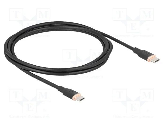 DeLOCK Cable USB 2.0 USB Type-C a USB Type-C, 60 W, 2,5 m, Negro, Silicona DeLOCK Cable USB 2.0 USB Type-C a USB Type-C, 60 W, 2,5 m, Negro, Silicona