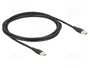DeLOCK Cable USB 2.0 USB Type-C a USB Type-C, 60 W, 2,5 m, Negro, Silicona