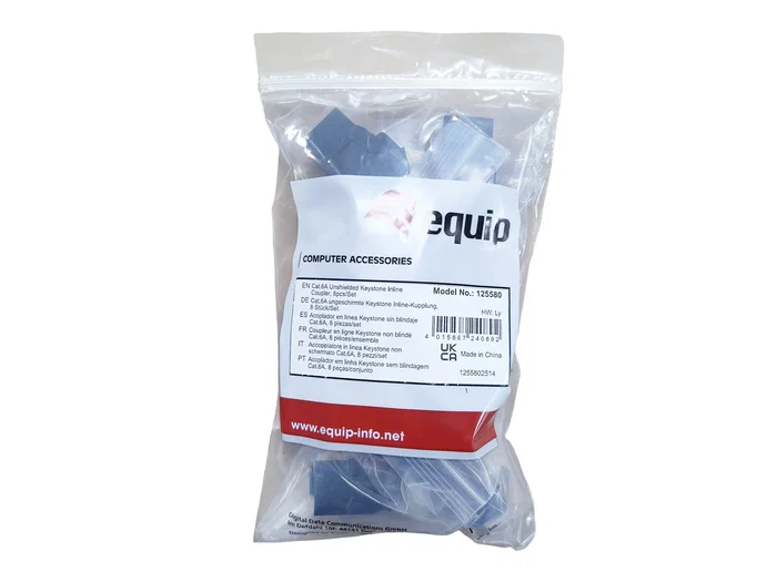 Equip Kit 8 conectores RJ45 hembra-hembra Keystone Cat6a negro