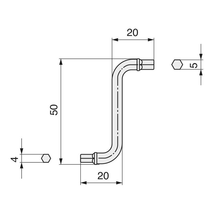 HERRAJES ALK Llave Allen Doble Punta "Z" 4/5Mm Zincado