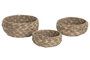DKD Home Decor Set de 3 Centros de Mesa Jacinto de Agua Natural 37x37x15 cm