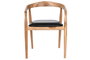 DKD Home Decor Silla de Teca y Piel Negra