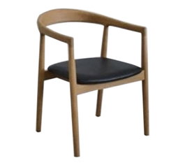 DKD Home Decor Silla de Teca y Piel Negra