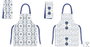 DKD Home Decor Set de 2 Delantales de Algodón Diseño Azulejos Azul y Blanco
