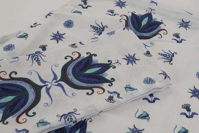 DKD Home Decor Delantal Tradicional Azul Blanco 0.5 x 80 x 60 cm Set de 2 (4 Unidades)