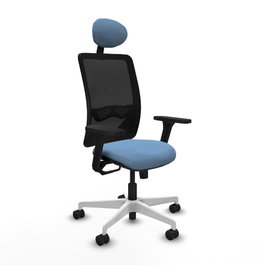 PIQUERAS Y CRESPO Silla de oficina Zulema con Mecanismo Sincro, Azul cielo y Negro