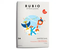 Rubio Cuaderno 2B Mayúsculas Caligrafía Para Niños A Partir de 4 Años Con Pegatinas