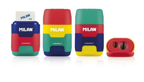 Milan Afilaborra Compact Mix con depósito y goma de borrar, surtido de 24 unidades