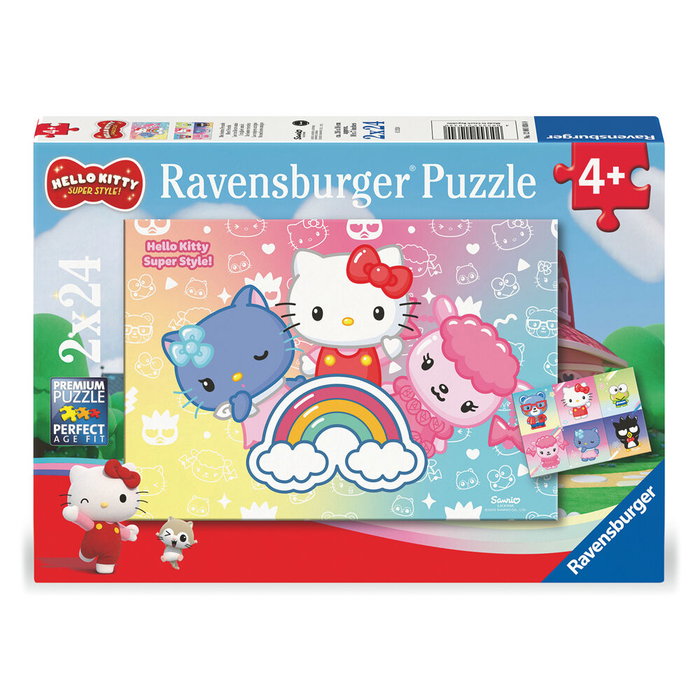 RAVENSBURGER Puzzle Hello Kitty 2x24pzs +4 años con póster incluido tamaño 26x18cm RAVENSBURGER Puzzle Hello Kitty 2x24pzs +4 años con póster incluido tamaño 26x18cm