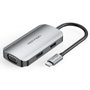 Vention TOAHB Adaptador USB-C Hub con HDMI 4K, VGA, USB 3.0 y PD 100W Gris