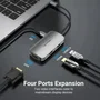 Vention TOAHB Adaptador USB-C Hub con HDMI 4K, VGA, USB 3.0, USB-C PD 100W Gris