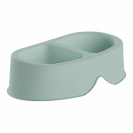Plastiken Comedero doble de 0,5 l + 0,5 l color verde menta