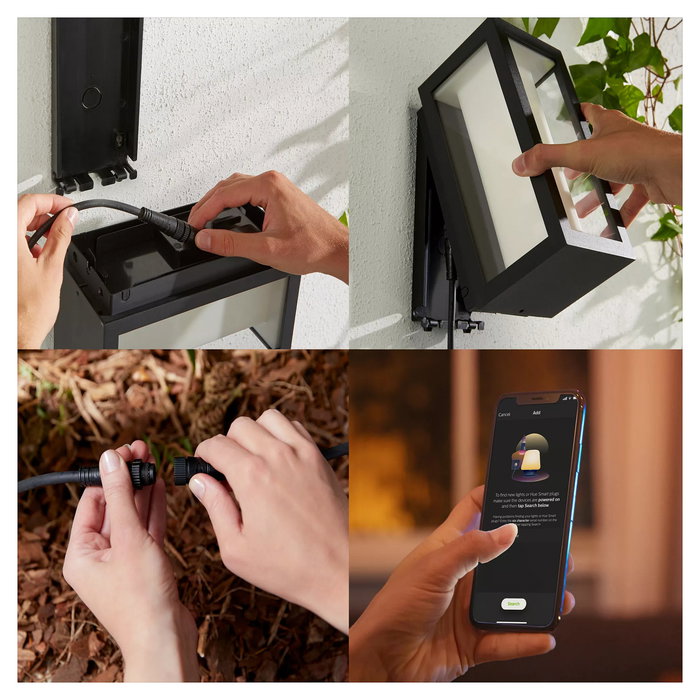 Philips Aplique de Pared Exterior White & Color Ambiance Impress Negro